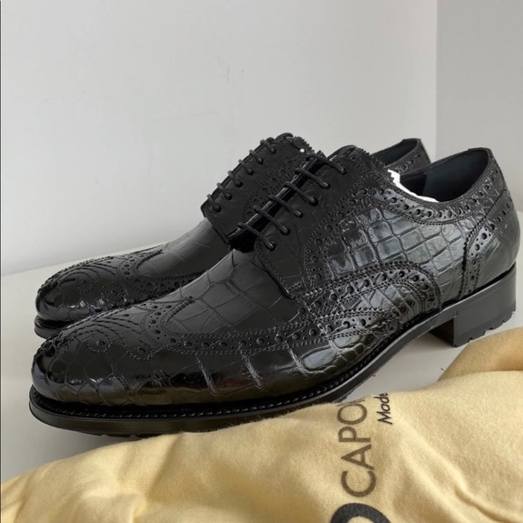 CAPORICCI 3318 BLACK Alligator shoes - Picture 2 of 12